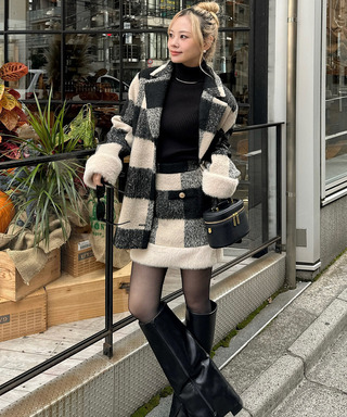 ファー付テーラージャケットコート