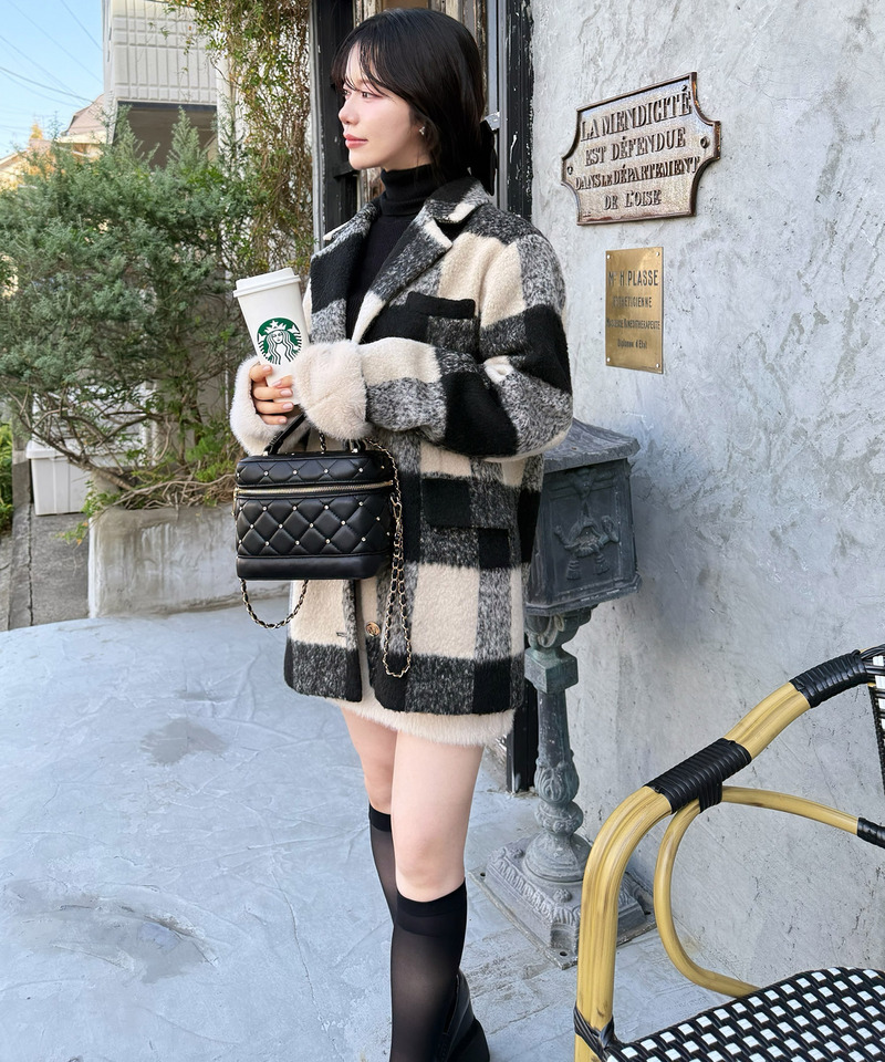 ファー付テーラージャケットコート 詳細画像 チェック 13