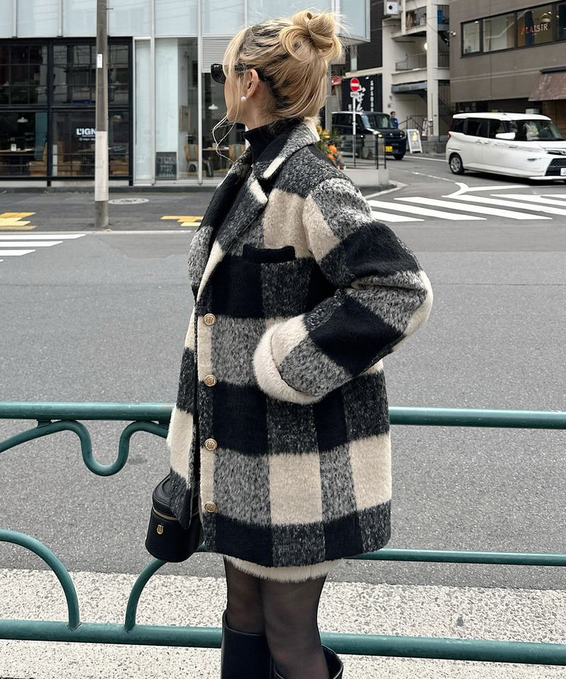ファー付テーラージャケットコート 詳細画像 チェック 16
