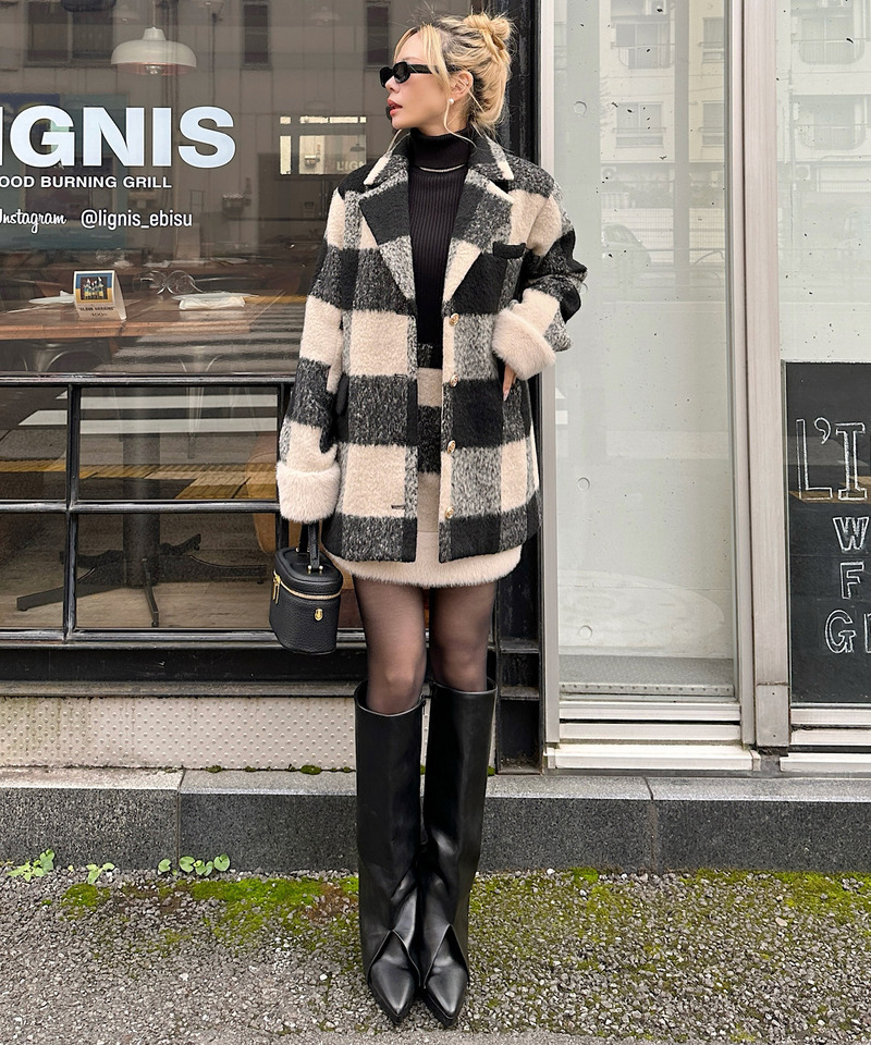 ファー付テーラージャケットコート 詳細画像 チェック 19