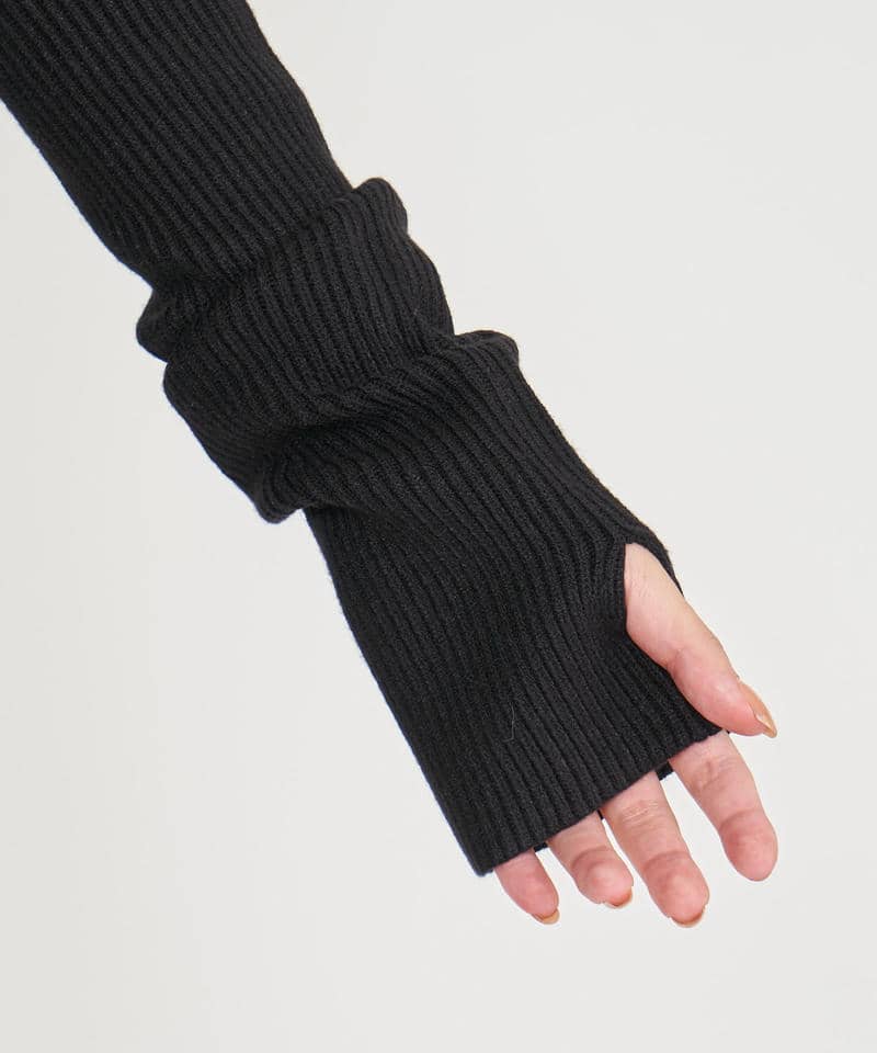 アームウォーマー付タイトミニワンピース 詳細画像 ブラック 7