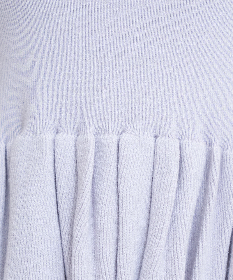 バックレースアップ配色ペプラムニットトップス 詳細画像 ブラック 8