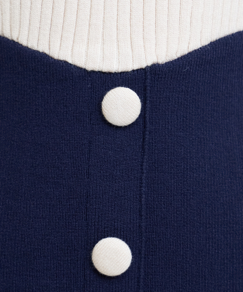 配色オフショルタイトニットワンピース 詳細画像 パープル 6