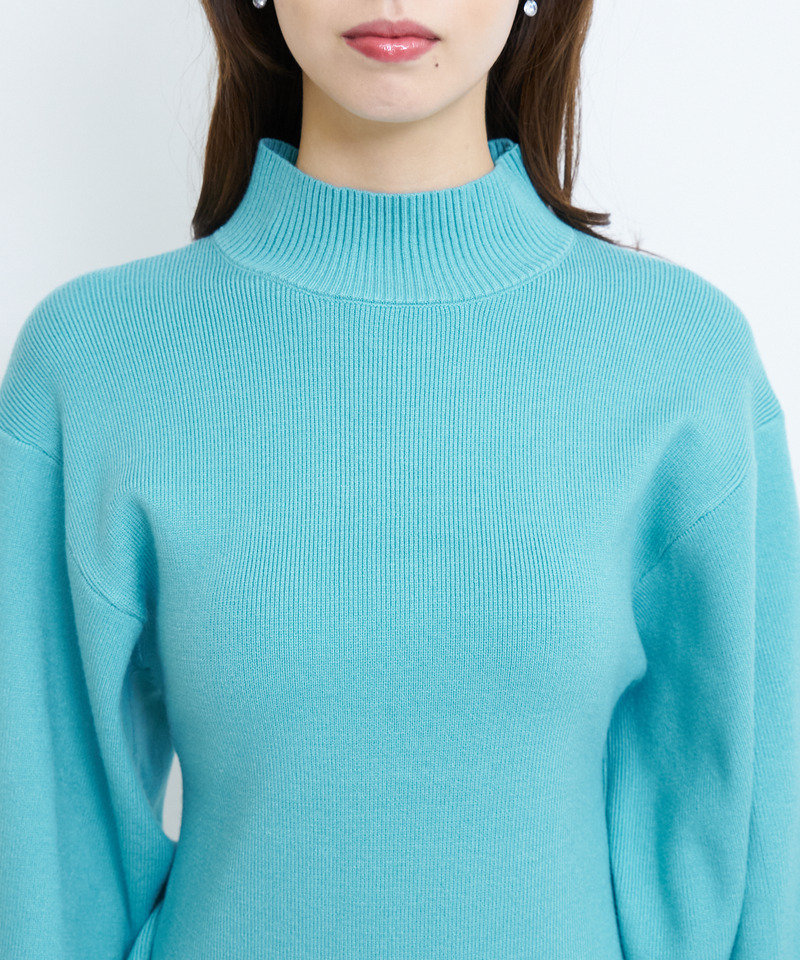 ウォッシャブルハイネック長袖ニットミニワンピース 詳細画像 ボーダー 4