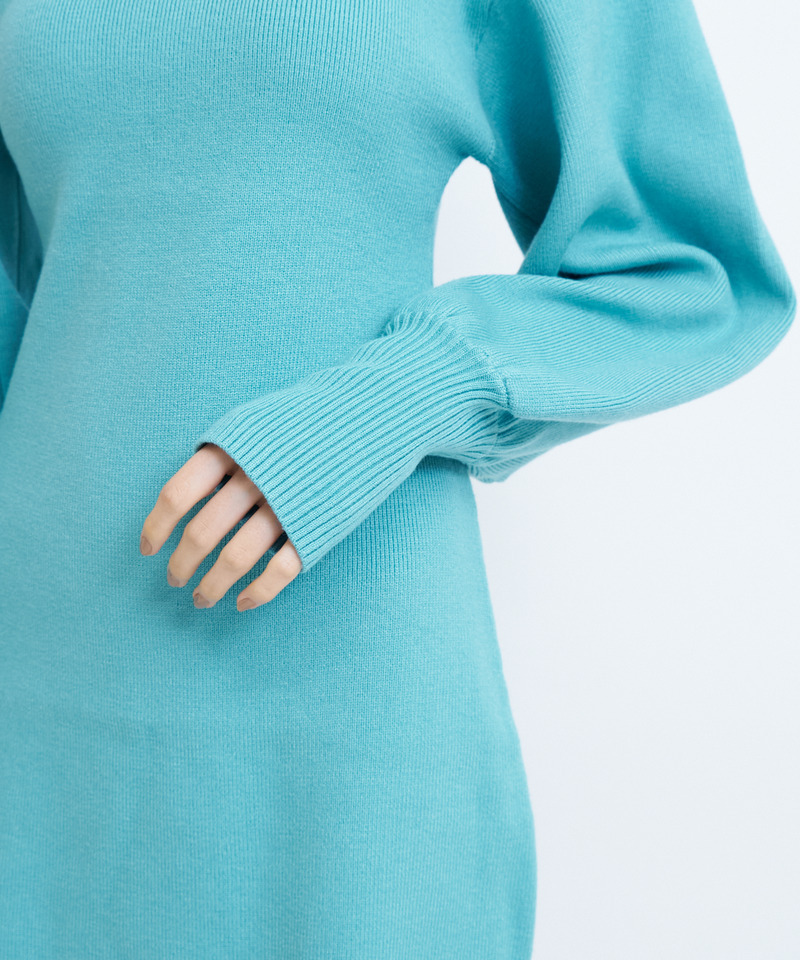 ウォッシャブルハイネック長袖ニットミニワンピース 詳細画像 ボーダー 5