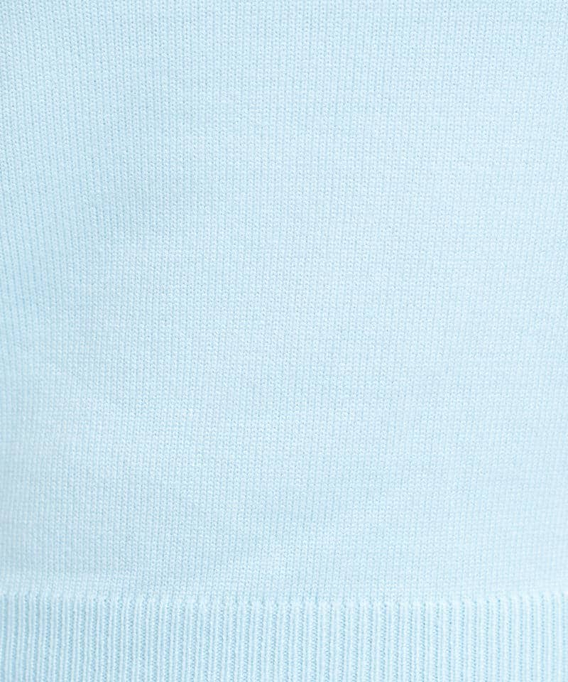 配色肩開きケープニットトップス 詳細画像 ブルー 6