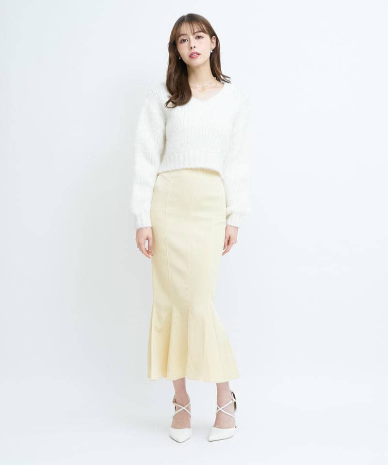フワフワカラーニットトップス 詳細画像 オフホワイト 2
