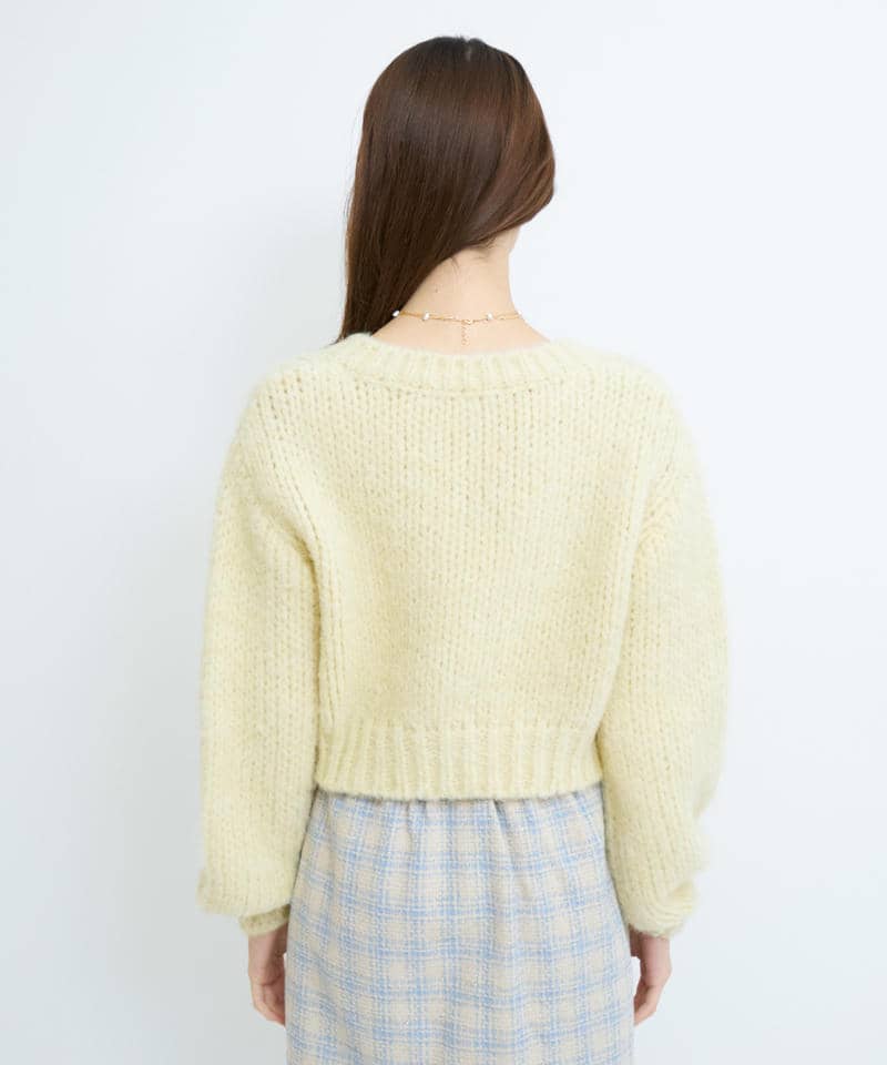 フワフワカラーニットトップス 詳細画像 イエロー 3