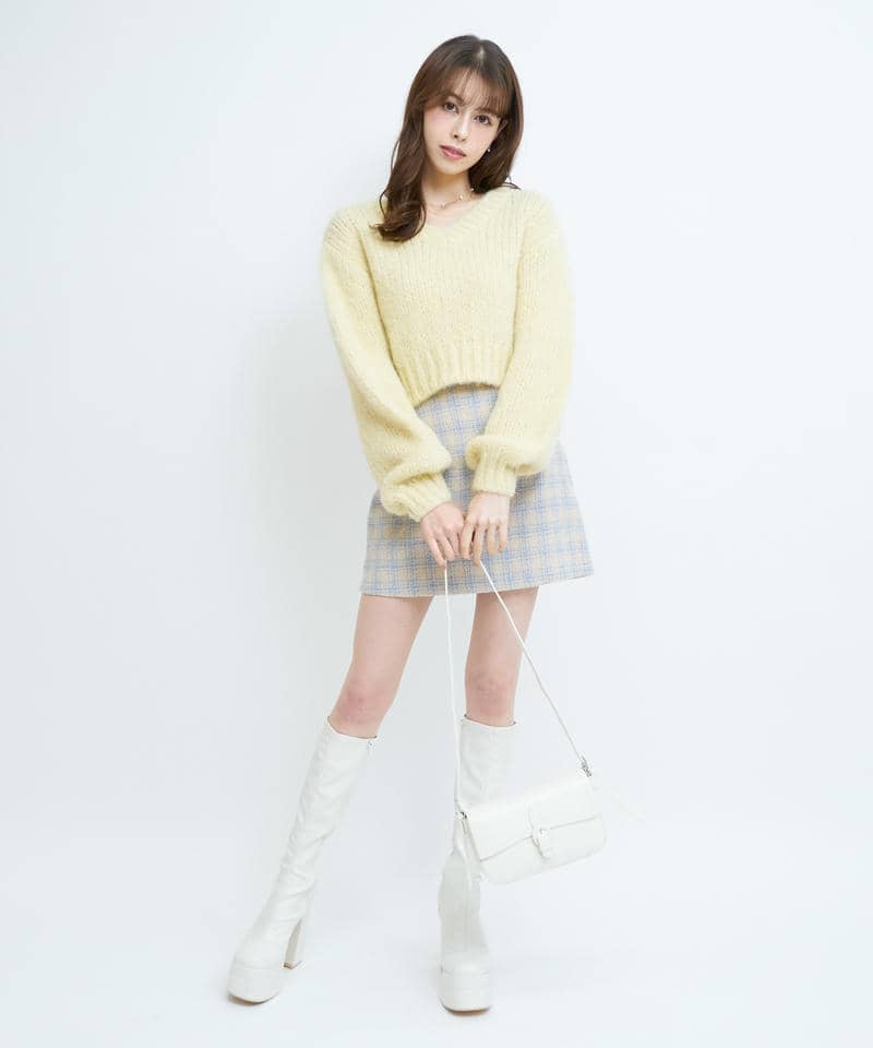 フワフワカラーニットトップス 詳細画像 イエロー 7