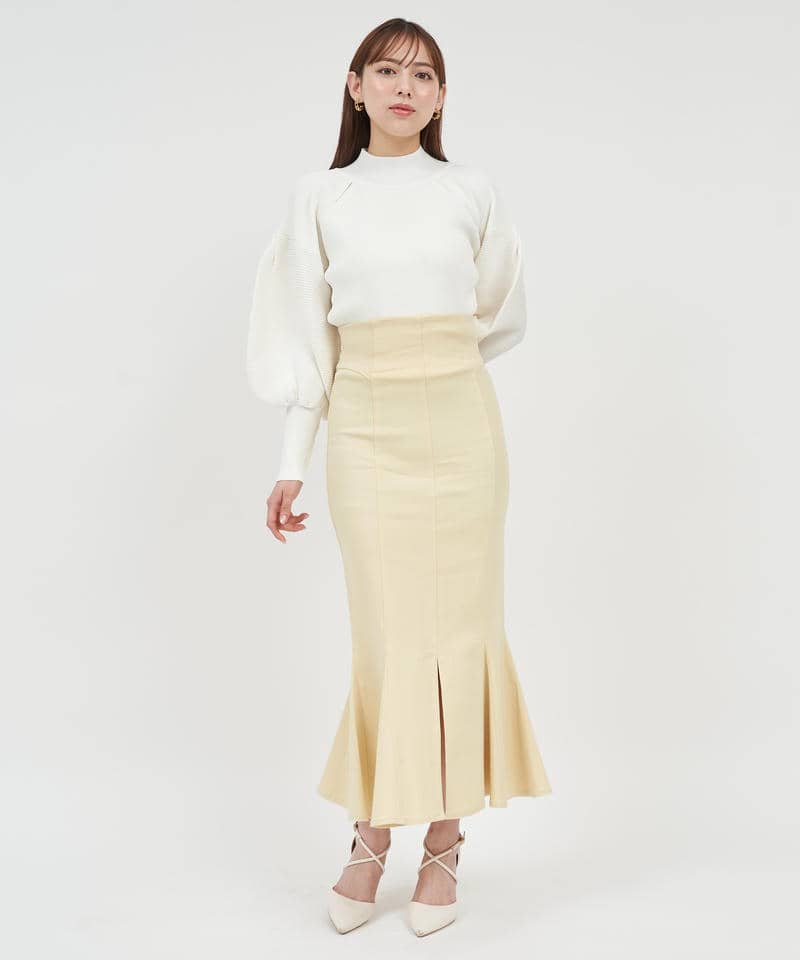 カットアウトボリュームスリーブニットトップス 詳細画像 オフホワイト 2