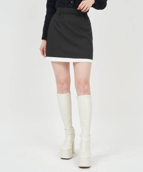 レイヤード風ミニスカート 詳細画像