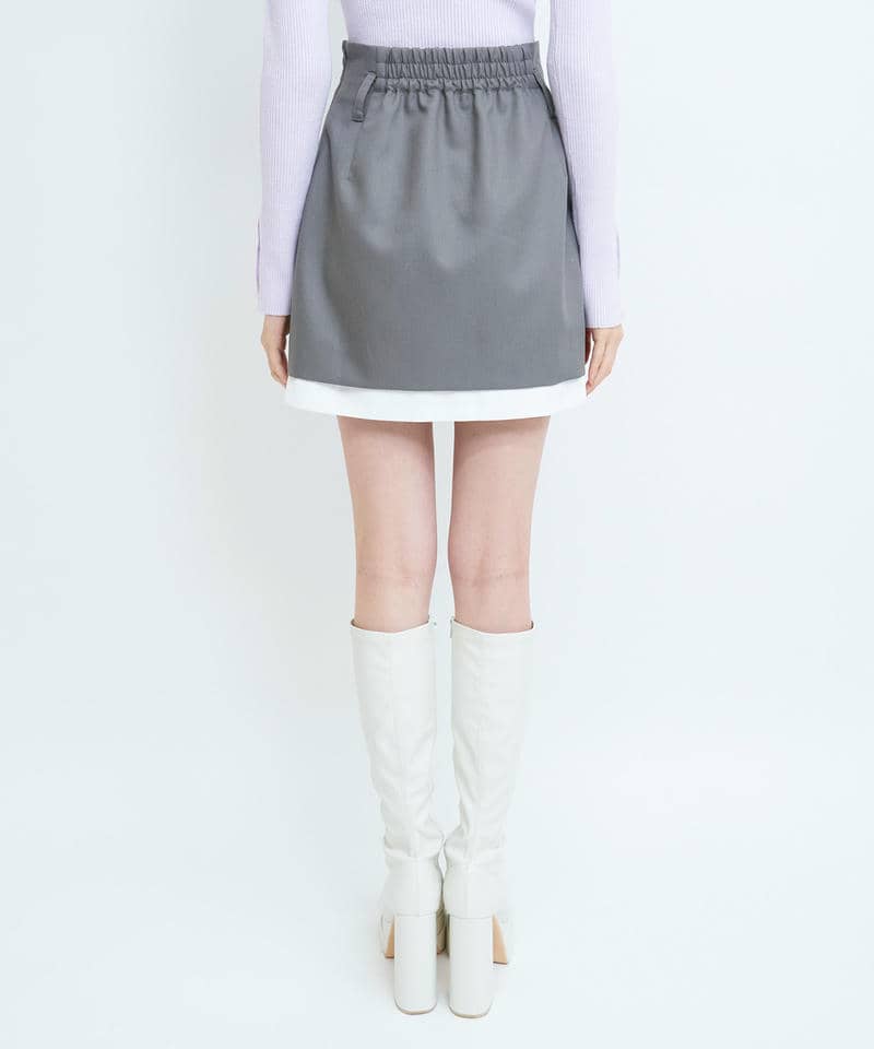 レイヤード風ミニスカート 詳細画像 グレー 3