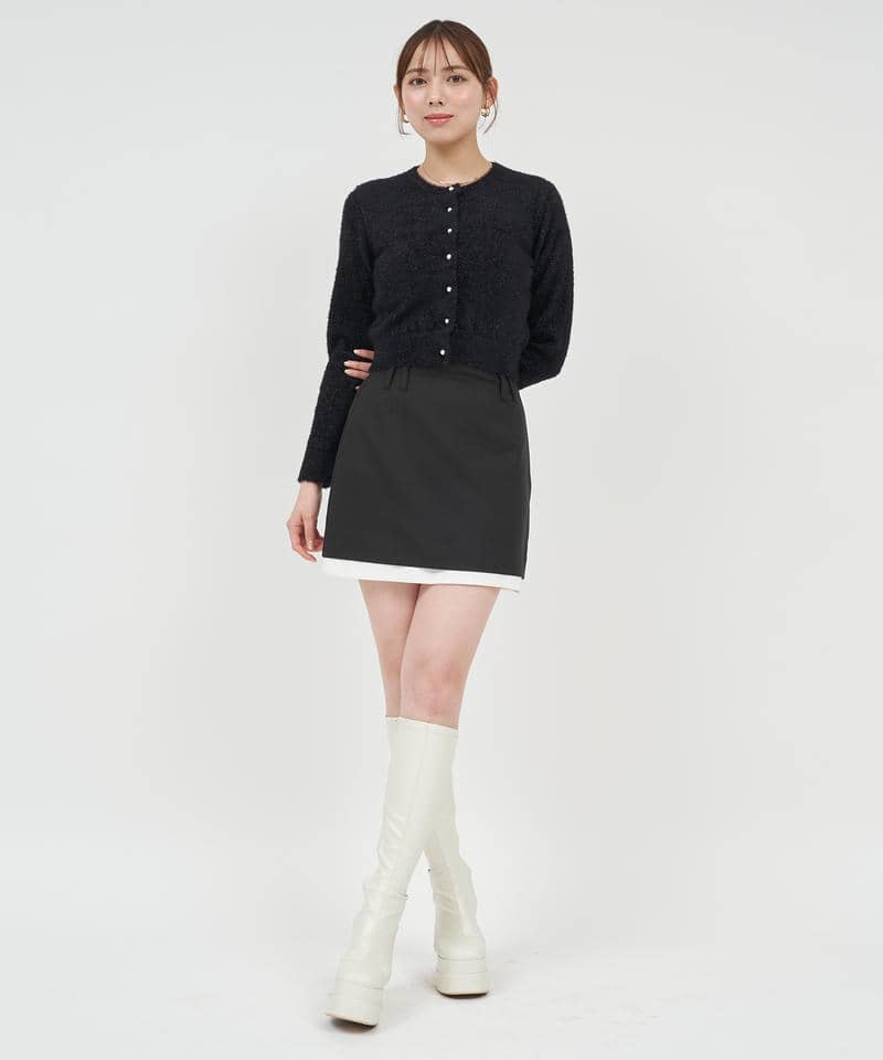 レイヤード風ミニスカート 詳細画像 ブラック 2