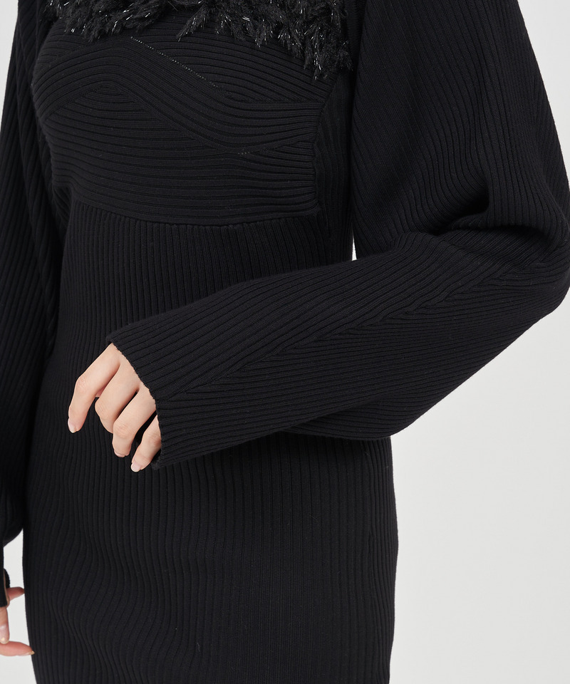 ボレロ付トリミングラメフェザーミニワンピース 詳細画像 ピンク 5