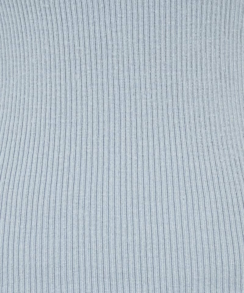 オープンショルダーリブニットトップス 詳細画像 ブルー 7