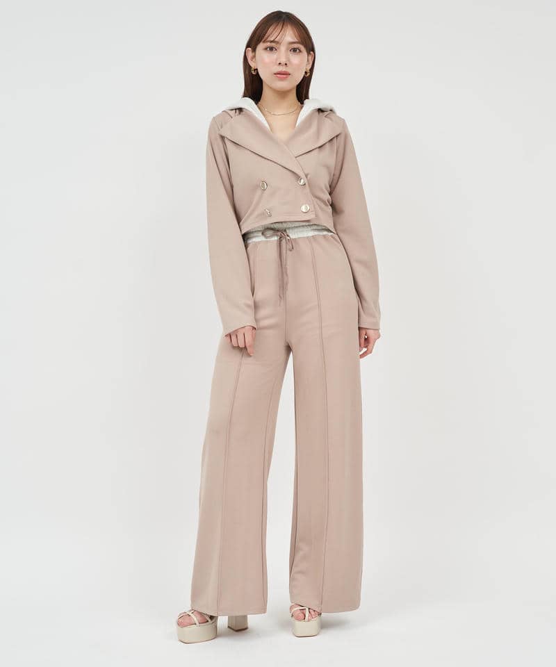 パーカーレイヤード風ジャケット 詳細画像 ベージュ 2