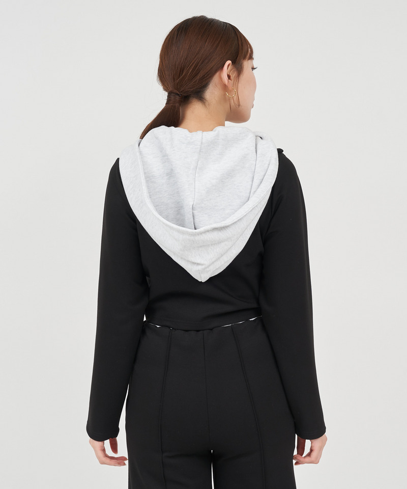 パーカーレイヤード風ジャケット 詳細画像 ベージュ 5