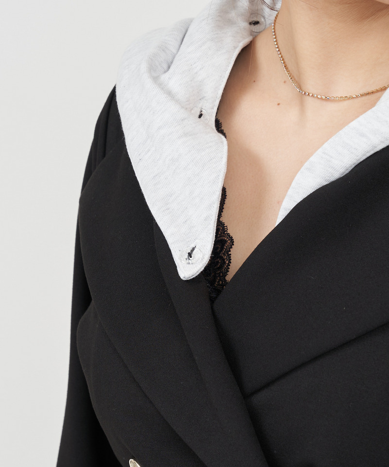 パーカーレイヤード風ジャケット 詳細画像 ベージュ 9