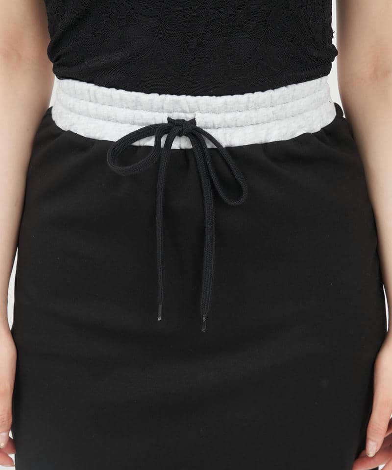 ウエスト配色ミニスカート 詳細画像 ブラック 4