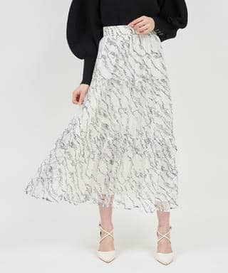 レタリングチュールフレアスカート