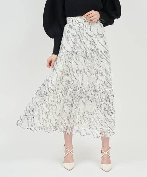 レタリングチュールフレアスカート 詳細画像