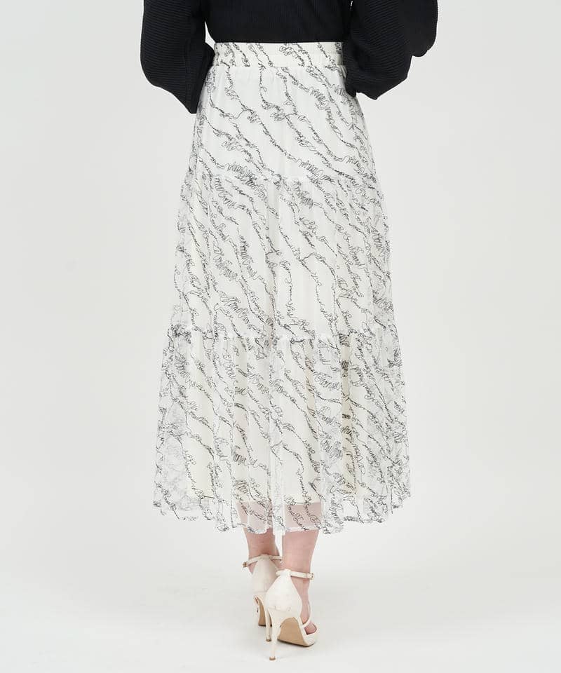 レタリングチュールフレアスカート 詳細画像 オフホワイト 3
