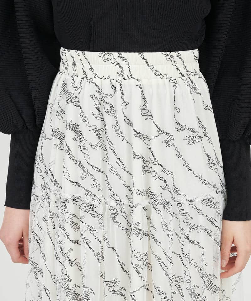 レタリングチュールフレアスカート 詳細画像 オフホワイト 4
