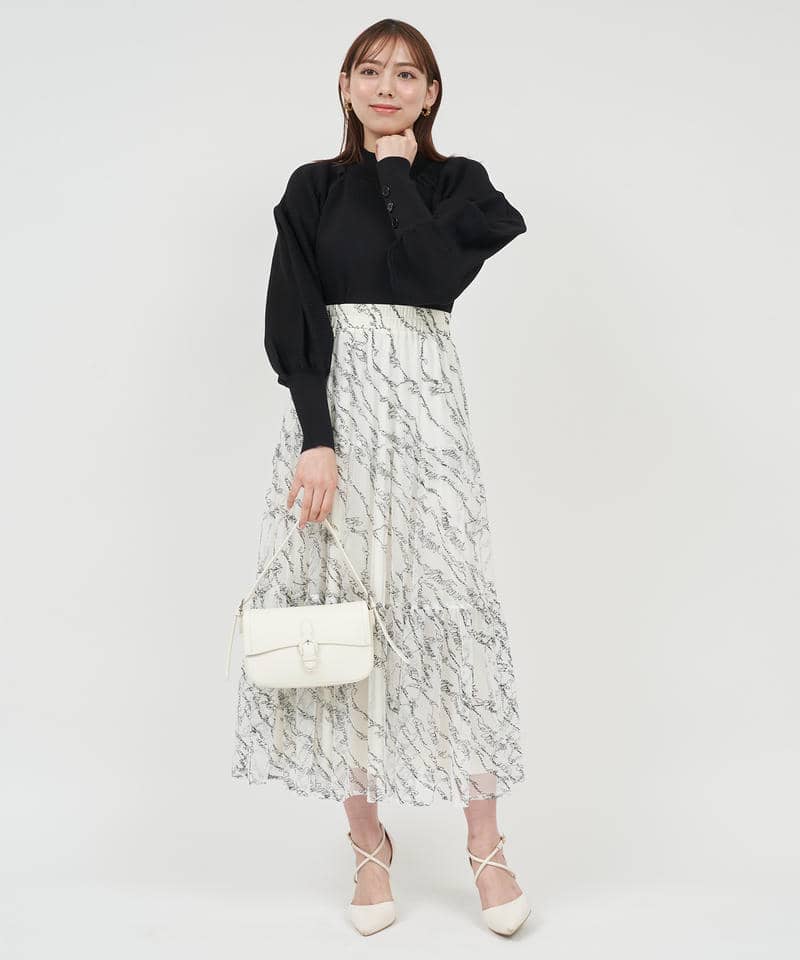レタリングチュールフレアスカート 詳細画像 オフホワイト 6