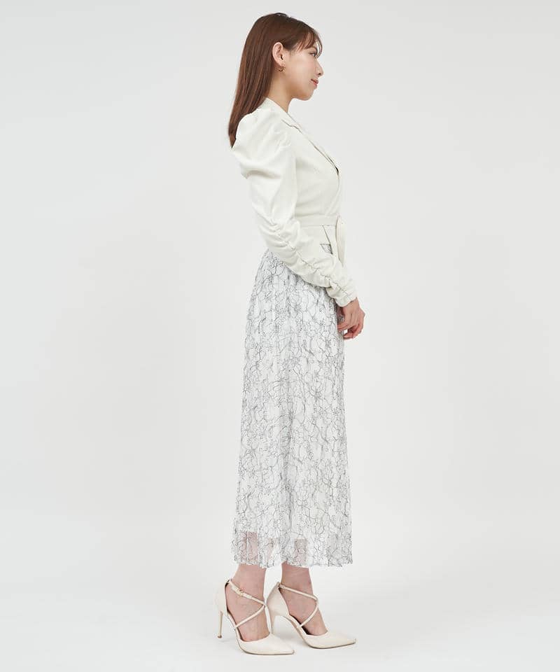 レースプリーツジャケットワンピース 詳細画像 オフホワイト 2