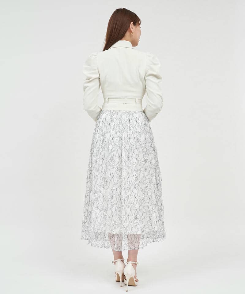 レースプリーツジャケットワンピース 詳細画像 オフホワイト 3