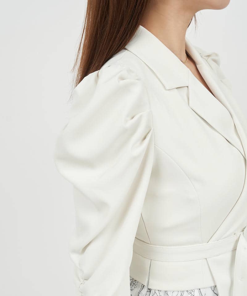 レースプリーツジャケットワンピース 詳細画像 オフホワイト 5