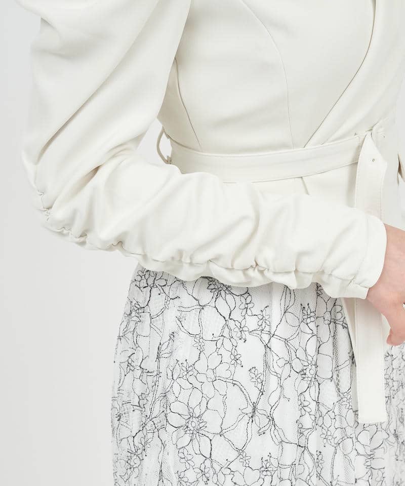 レースプリーツジャケットワンピース 詳細画像 オフホワイト 6