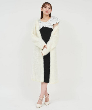 ロングフェザーカーディガン