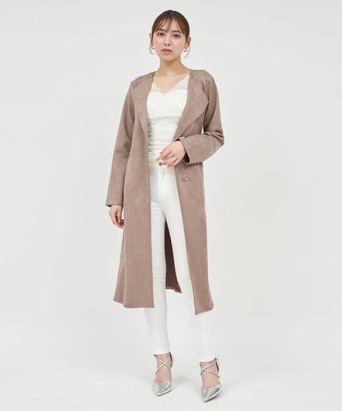 フェイクスウェードコート 詳細画像