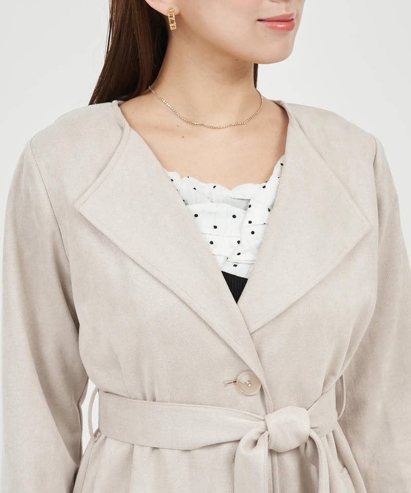 フェイクスウェードコート 詳細画像 ベージュ 4