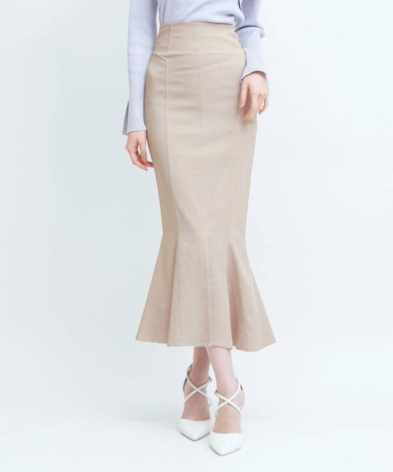 ガムストレッチマーメイドスカート&rsquo;24ｓ 詳細画像 ベージュ 1