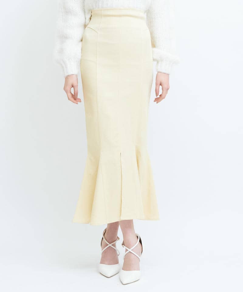 ガムストレッチマーメイドスカート&rsquo;24ｓ 詳細画像 イエロー 1