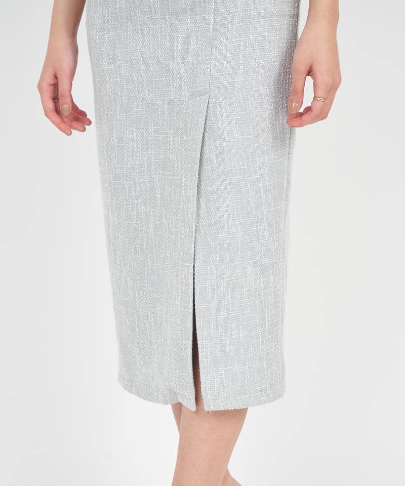 【丈が選べる】ツイードアンサンブルタイトワンピース 詳細画像 ブルー 6