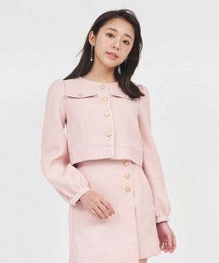 配色パイピングコンパクトジャケット