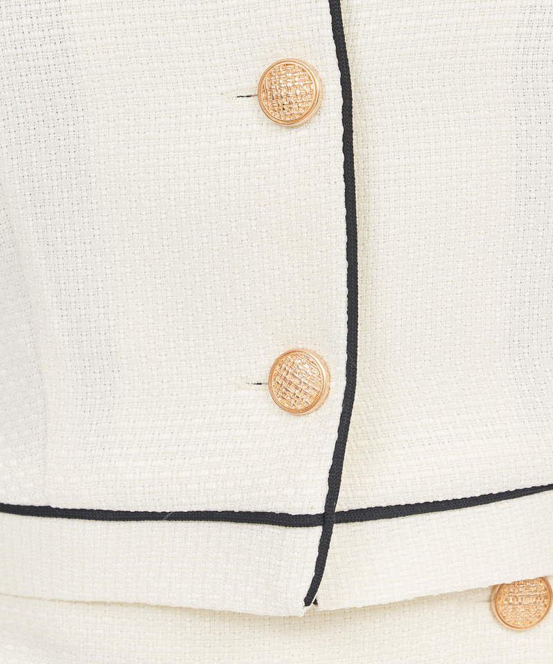 配色パイピングコンパクトジャケット 詳細画像 ピンク 7