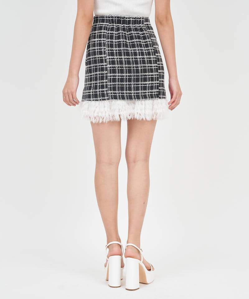 ラメフェザーツイードミニスカート 詳細画像 ブラック 3