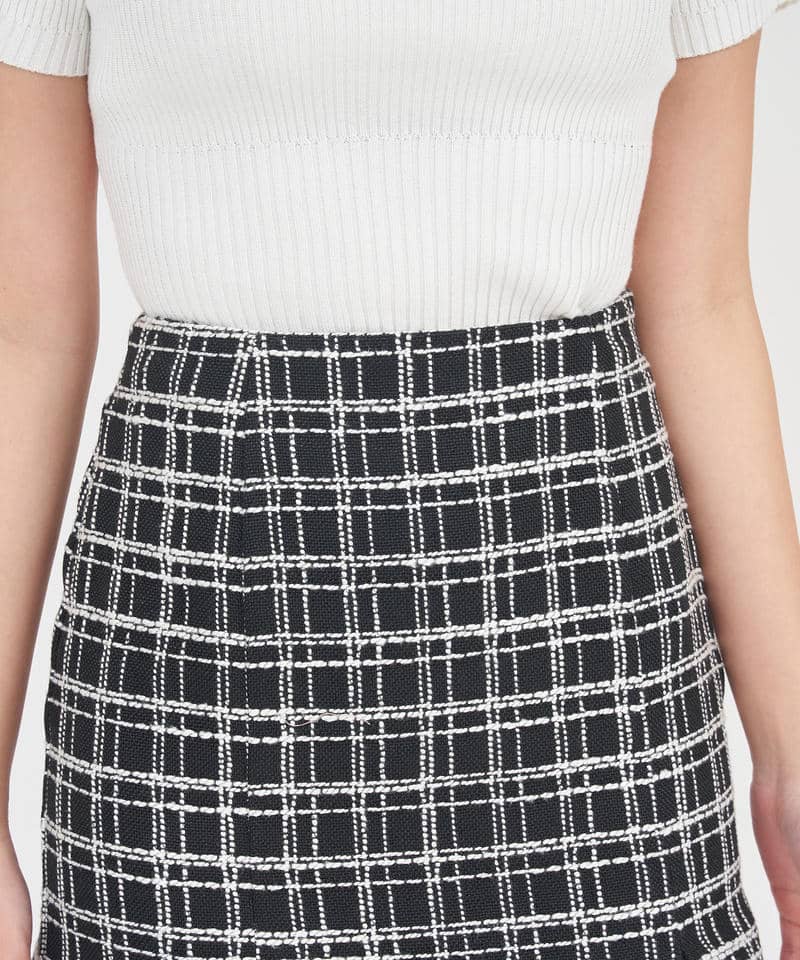 ラメフェザーツイードミニスカート 詳細画像 ブラック 4