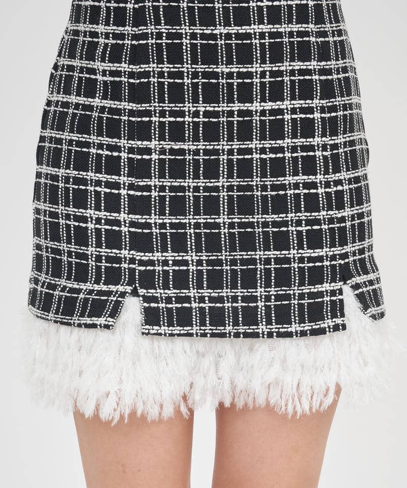 ラメフェザーツイードミニスカート 詳細画像 ブラック 6