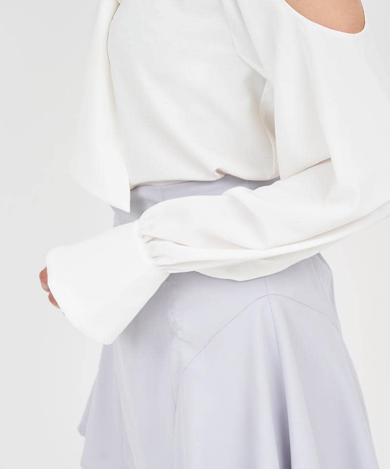 オープンショルダーボウタイブラウス 詳細画像 オフホワイト 6