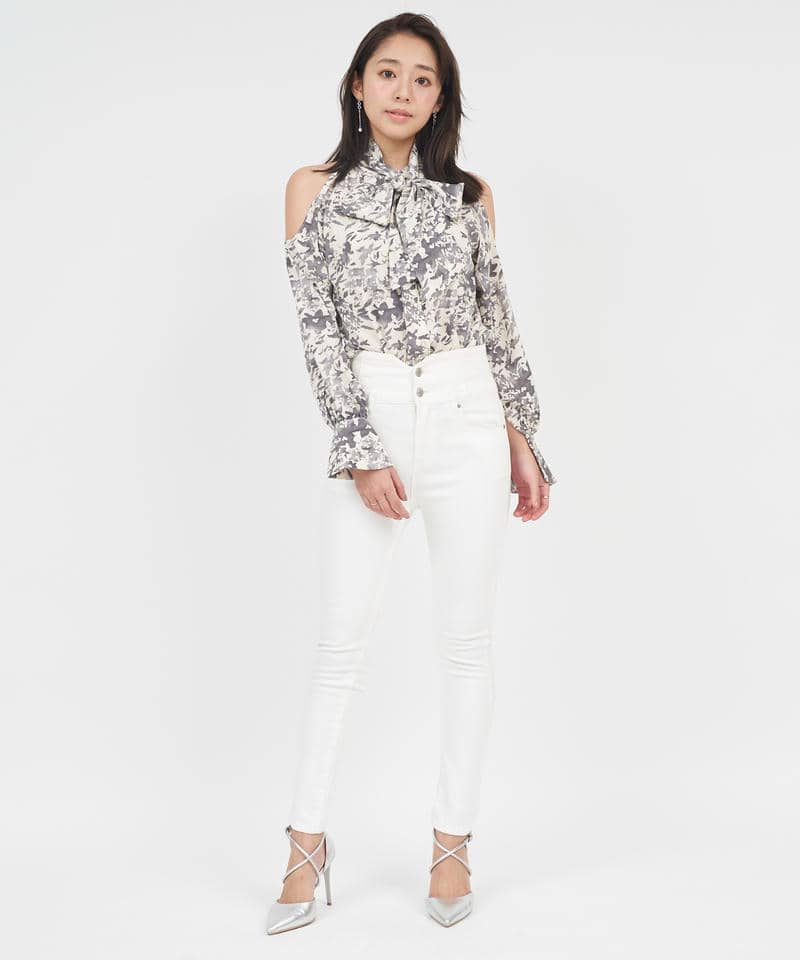 オープンショルダーボウタイブラウス 詳細画像 その他 2