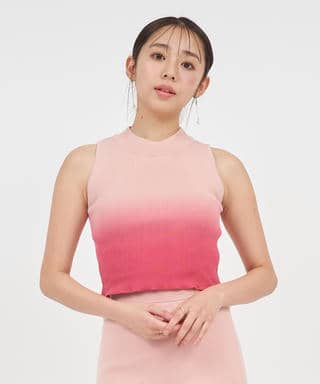 グラデーションニットトップス