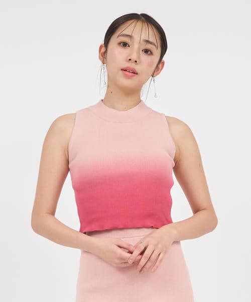 グラデーションニットトップス 詳細画像
