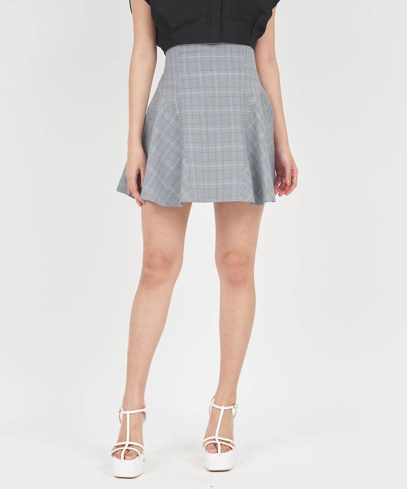 ハイウエストミニフレアスカート 詳細画像 チェック 1