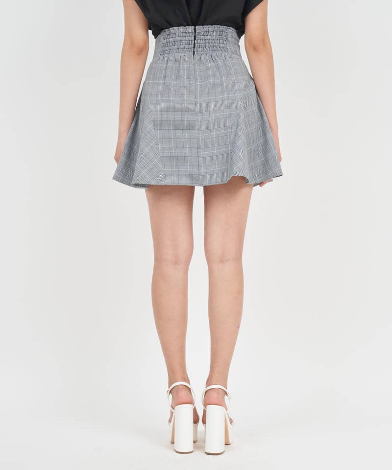 ハイウエストミニフレアスカート 詳細画像 チェック 3