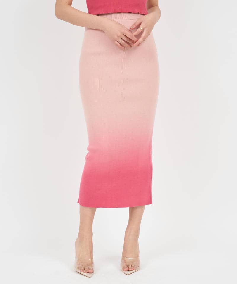 グラデーションロングタイトスカート 詳細画像 ピンク 1